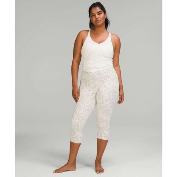 LULULEMON Align High-Rise Crop 21" Size 4 Cheetah Camo Antique White Multi - Picture 2 of 8